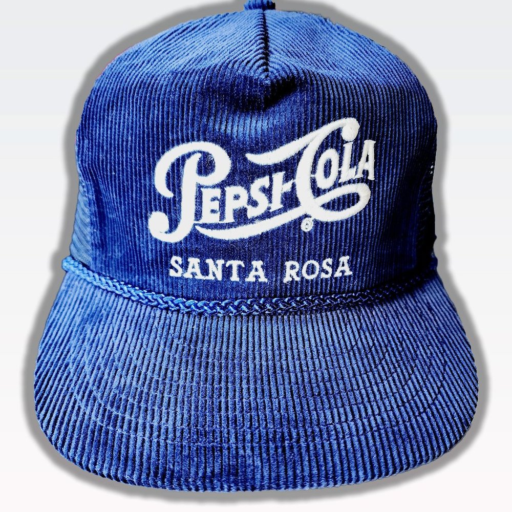 Vintage Pepsi Cola Corduroy Snapback Trucker Hat